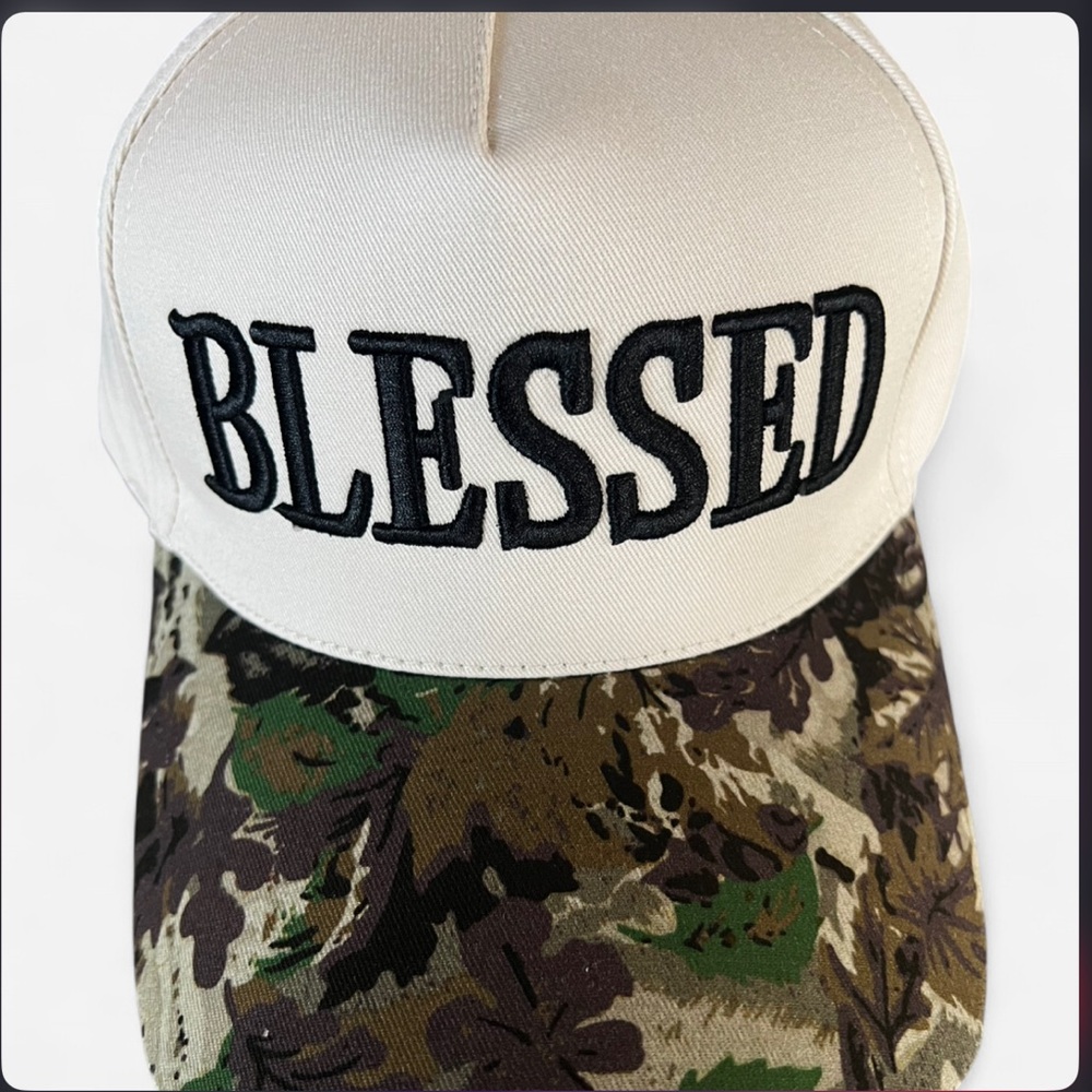 New “Blessed” Camo Trucker Style  Cap